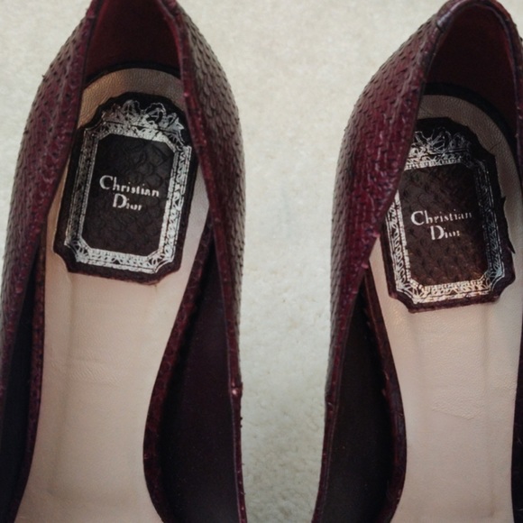 Christian Dior Purple Python Miss Peep Toe Platform Pumps Size 39.5 - Picture 2 of 9